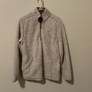 Southern Shirt Co Sherpa Pullover 1/4 Zip Women’s Tan Cozy Sweater, Size Small